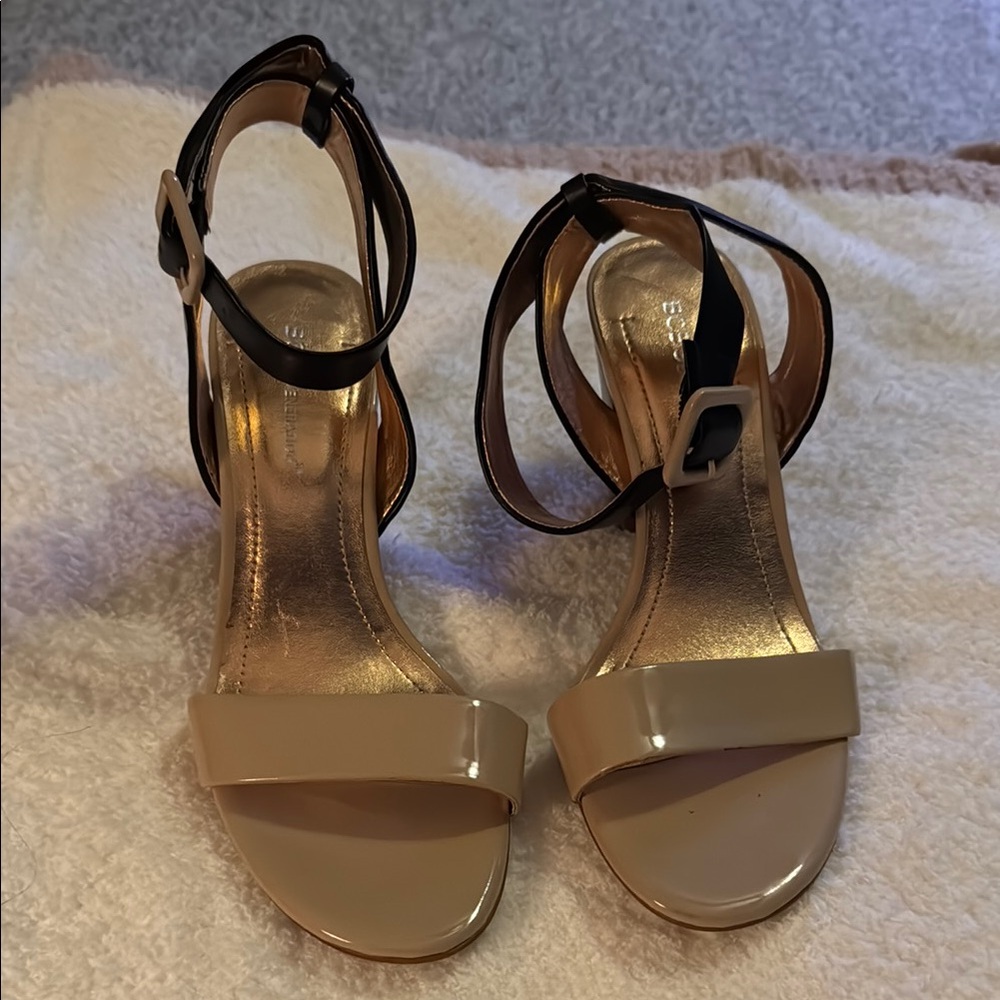 BCBGeneration Beige and Black Heels - Picture 1 of 4